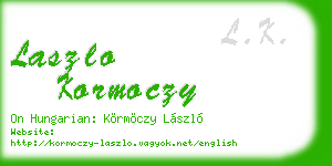 laszlo kormoczy business card